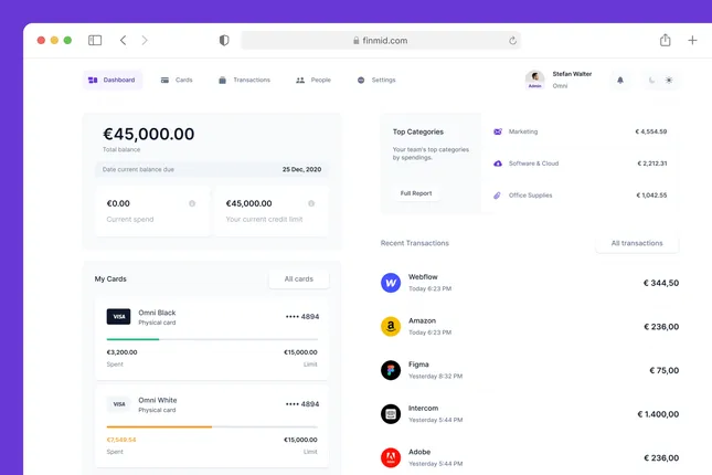 Finmid — Embedded Finance Dashboard & Onboarding Design
