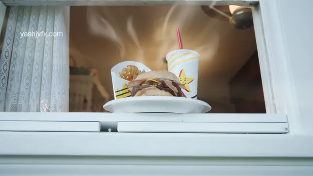 Carl's JR Ad - Wire clean up and Smoke VFX