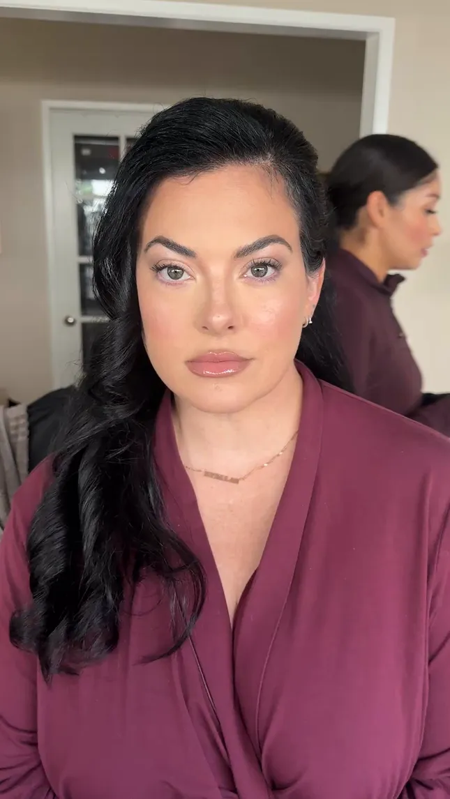 Natural soft glam makeup and hair