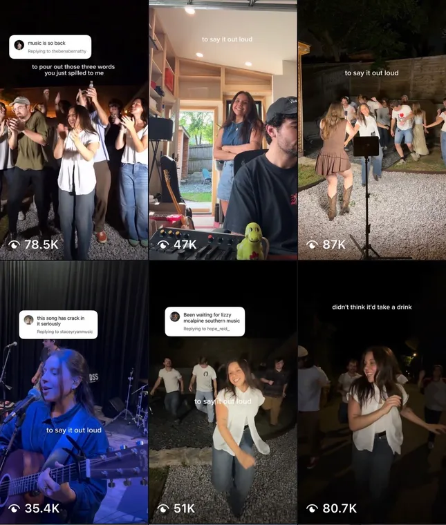 Social media content for musician
