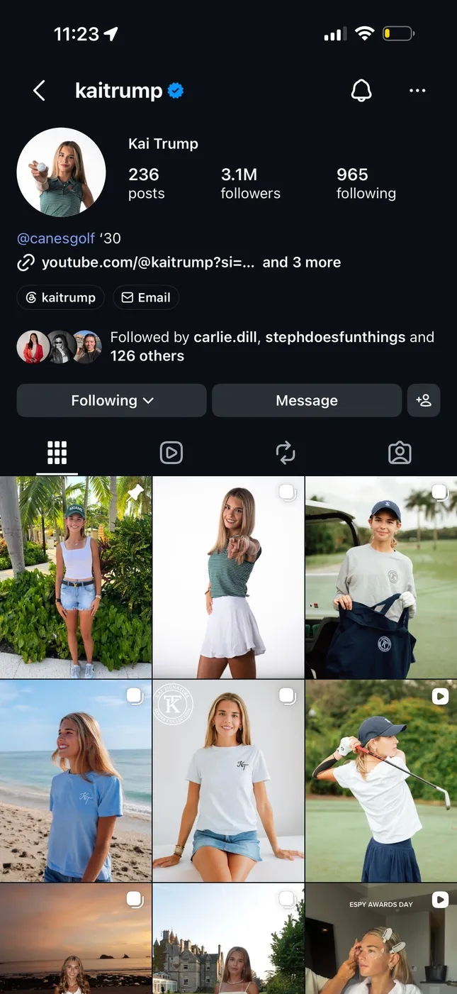 Kai Trump Social Media Manager