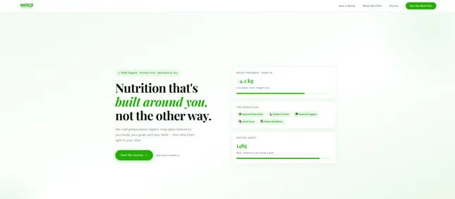 Website for a nutrition brand