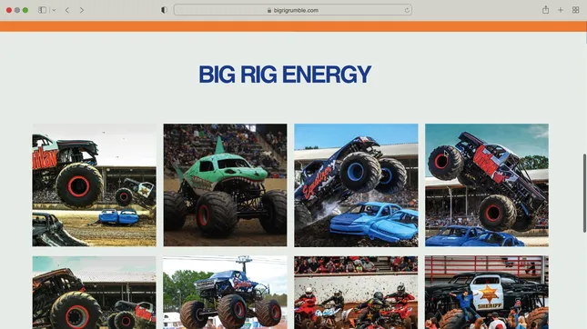 UI design for Monster Truck festival
