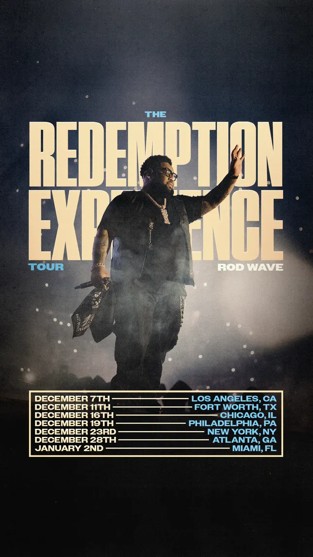 Rod Wave — The Redemption Experience Tour Flyer
