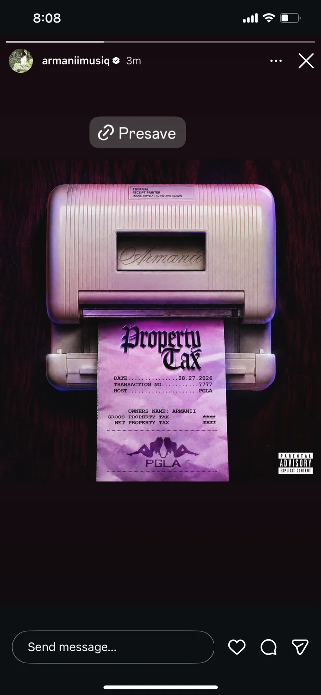 ARMANII SINGLE COVER