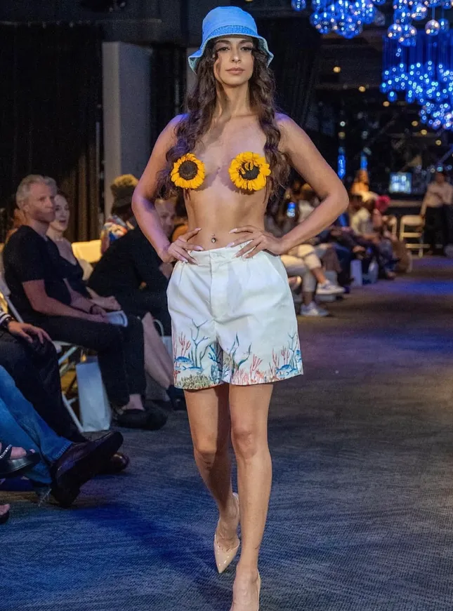 Break Free NYFW model Mikaela Katrina for designers Rehab Studios and Julissa Designs