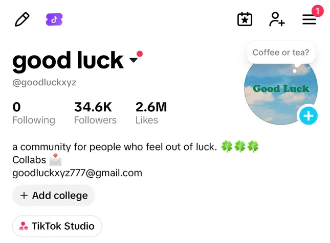 Good Luck Social Media Content Creator