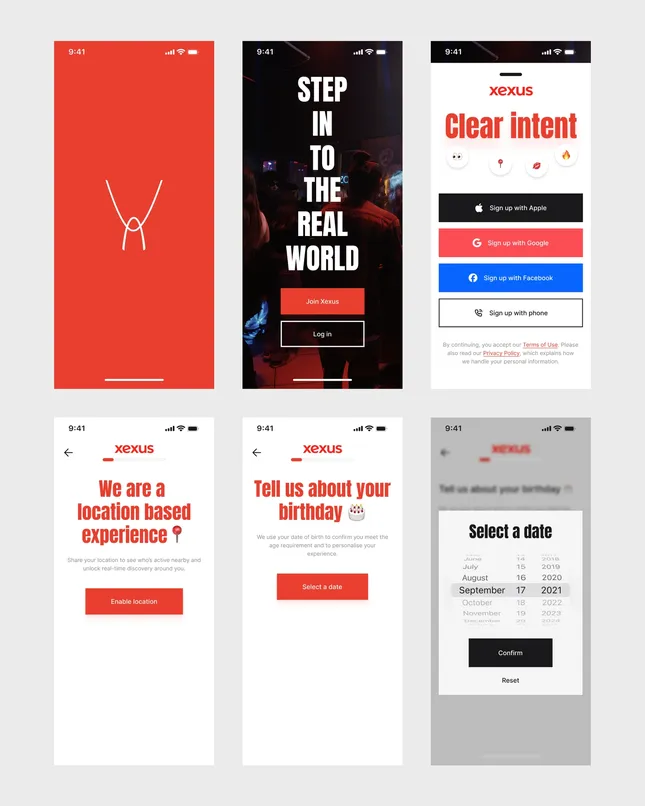 Xesus Mobile App Onboarding Design