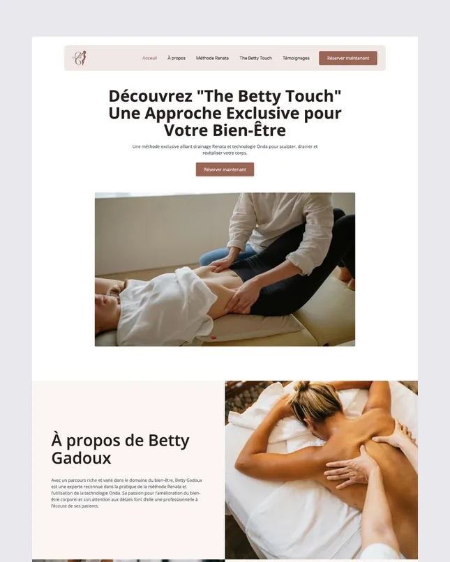 Betty Gadoux Wellness Website Design