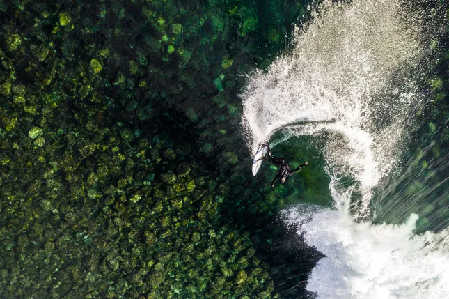 Drone Stills - Cold Water Surfing