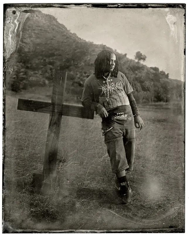 Wet plate photograph of Trippie Redd