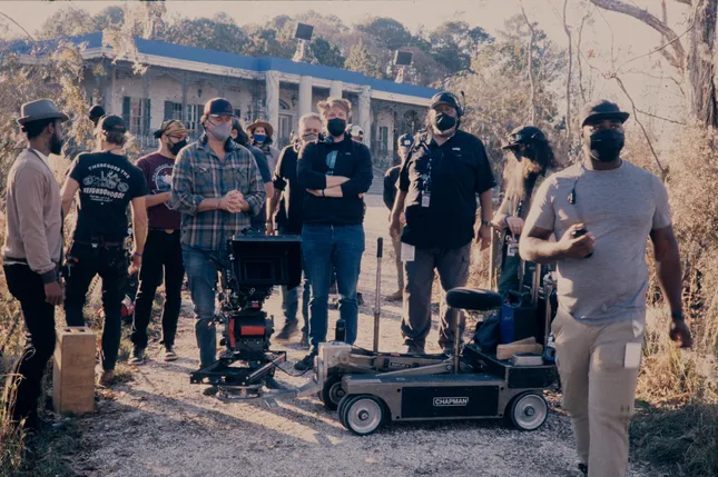 Haunted Mansion bts on film